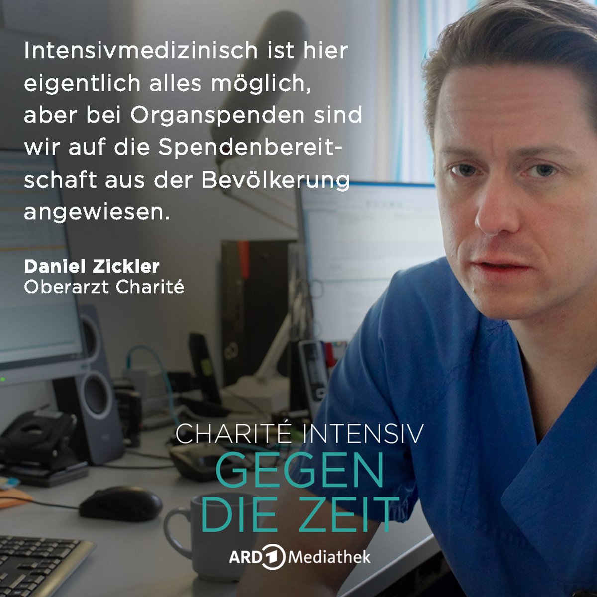 DOCDAYS Productions (@docdaysprod) on Twitter photo Ohne Spendeorgane kann auch die hochtechnisierte Intensivmedizin keine Leben retten. Dr. Daniel Zickler sieht beide Seiten der Organspende: der Kampf um das Leben bis zur Hirntodfeststellung und das Bangen mit den Wartenden.
#chariteintensiv #Organspende #gegendiezeit
@rbb <a href="/ard/">Szymon Pilkowski</a> Ohne Spendeorgane kann auch die hochtechnisierte Intensivmedizin keine Leben retten. Dr. Daniel Zickler sieht beide Seiten der Organspende: der Kampf um das Leben bis zur Hirntodfeststellung und das Bangen mit den Wartenden.
#chariteintensiv #Organspende #gegendiezeit
@rbb <a href="/ard/">Szymon Pilkowski</a>