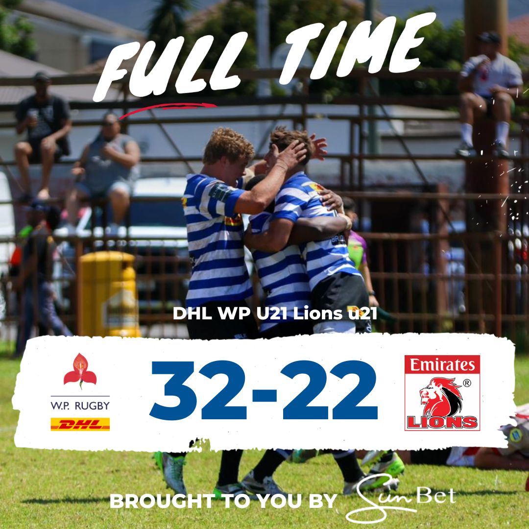 7⃣ from 7⃣ this season from DHL WP U21 who are crowned SA Rugby U21 Cup champions at City Park. #wpjoulekkerding #dhldelivers