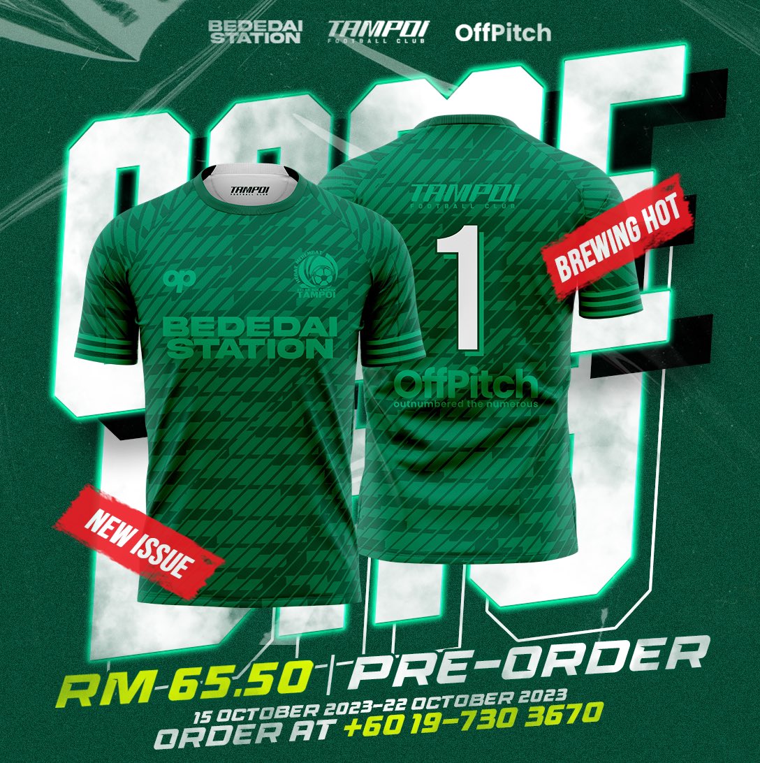 tampoifc_'s tweet photo. Footie Fusion.
@tampoifc_ 2023 Jersey. Driven by passion and values of the finest Tampoi FC since day one.
Available now for Pre-Order.
#tampoifc #offpitch #bededaistation #footiefusion #outnumberedthenumerous https://t.co/NGZaj3d0XY