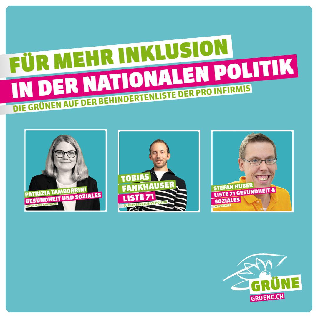Von den GRÜNEN mit dabei: <a href="/TobiFankhauser/">Tobias Fankhauser</a>, Stefan Huber und Patrizia Tamborrini aus dem Kanton Baselland.💚
Gestalten wir die nationale Politik endlich inklusiver! ✊