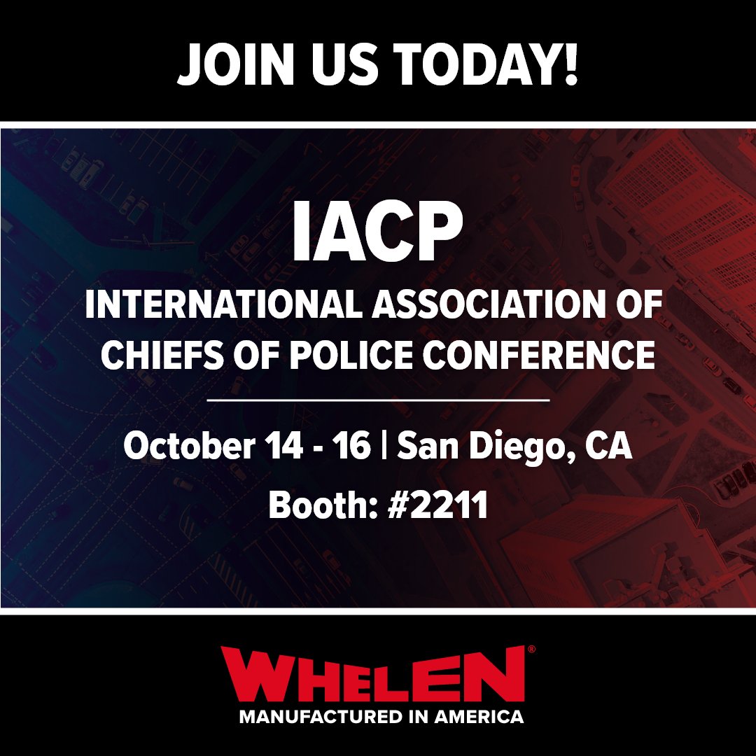 We're in San Diego at IACP!

Join us to hear more about all of our cutting-edge technology!

#Whelen #WhelenEngineering #ManufacturedinAmerica #FirstResponders #LawEnforcement #Policeman #EmergencyLighting