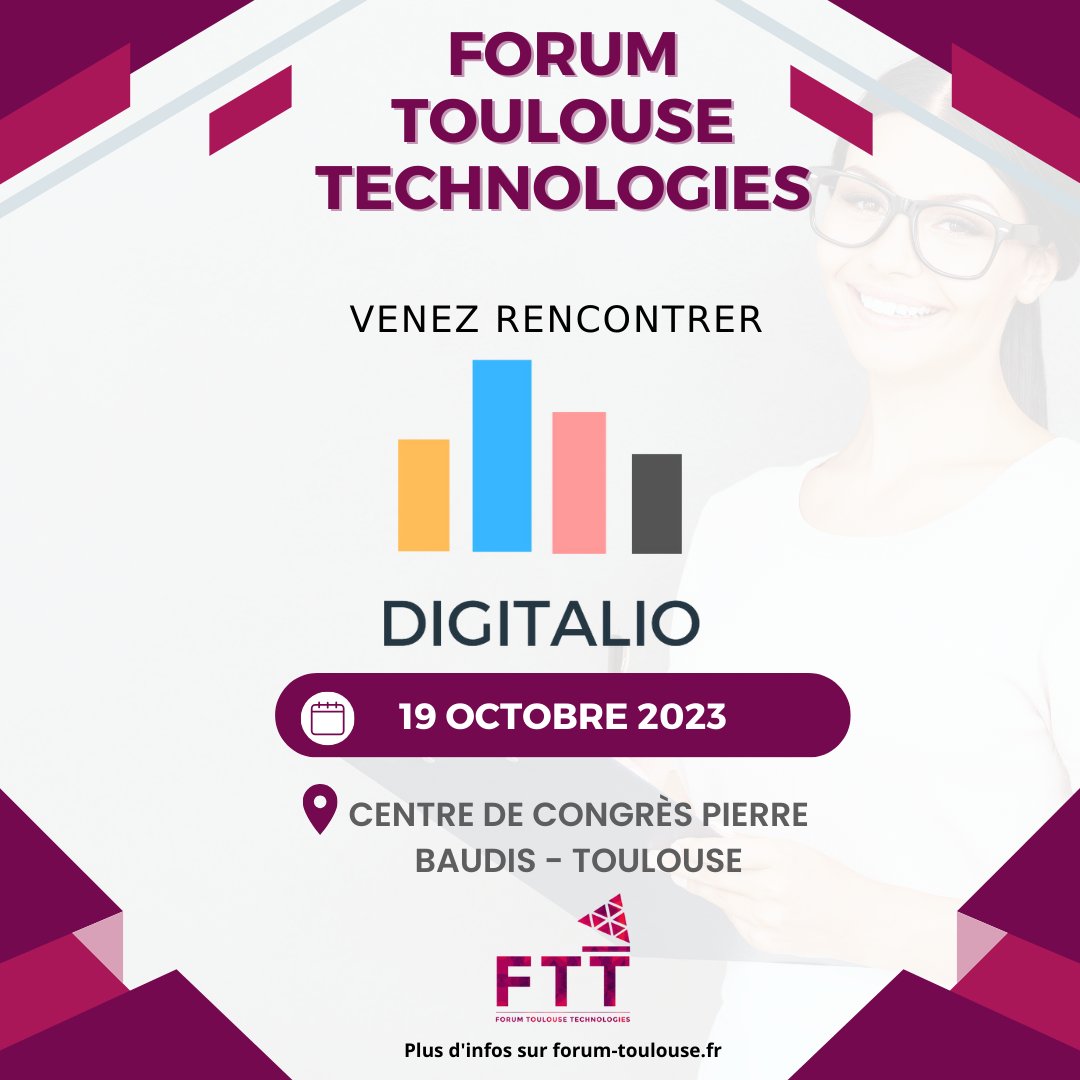 🌟 En quête de stages, d'alternances ou d'emplois passionnants? 🚀

🗓️ Inscrivez-vous dès maintenant au Forum Toulouse Technologies et boostez vos chances avec DIGITALIO et 60 autres entreprises. 🔥

📍Rejoignez-nous ici 👉 bit.ly/ftt23 💼✨