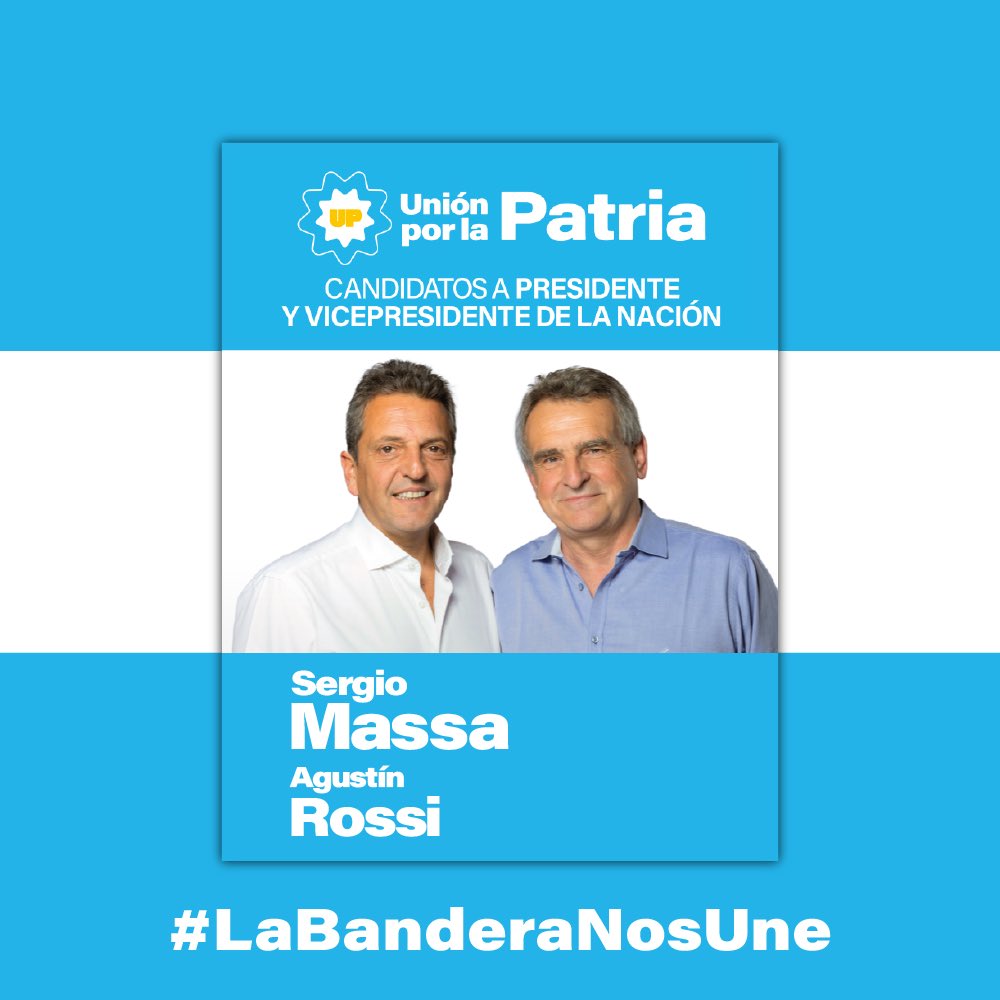 En las elecciones del 22 de octubre los argentinos y las argentinas vamos a entrar al cuarto oscuro para elegir la boleta celeste y blanca. 🗳️🇦🇷

 #LaBanderaNosUne