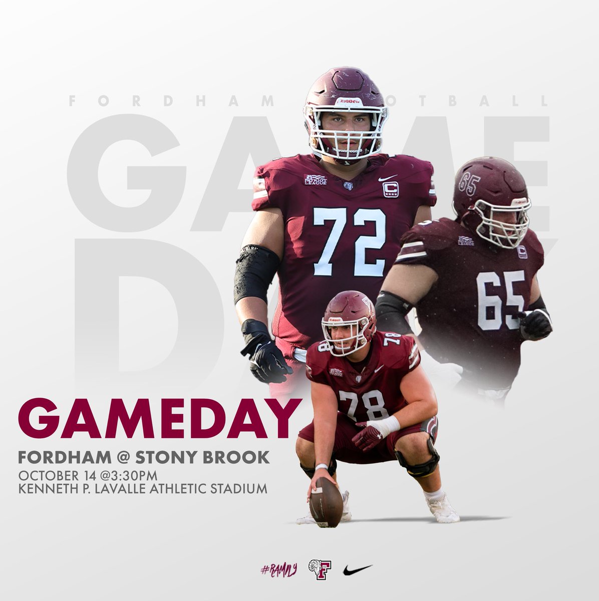 FORDHAMFOOTBALL's tweet photo. WAKE UP!!!!!! IT’S GAMEDAY!! 🐏

#GAMEDAY #RAMILY https://t.co/2nwHkwy58X