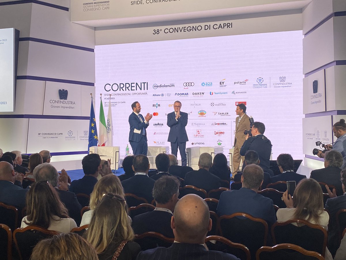 Siamo orgogliosi dei Giovani Imprenditori di Confindustria <a href="/GIConfindustria/">GI Confindustria</a>. Per loro nutro la più grande ammirazione e rispetto #Capri2023