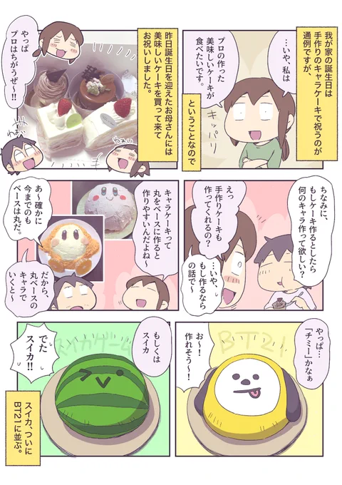 もしもお母さんにキャラケーキ作るなら 