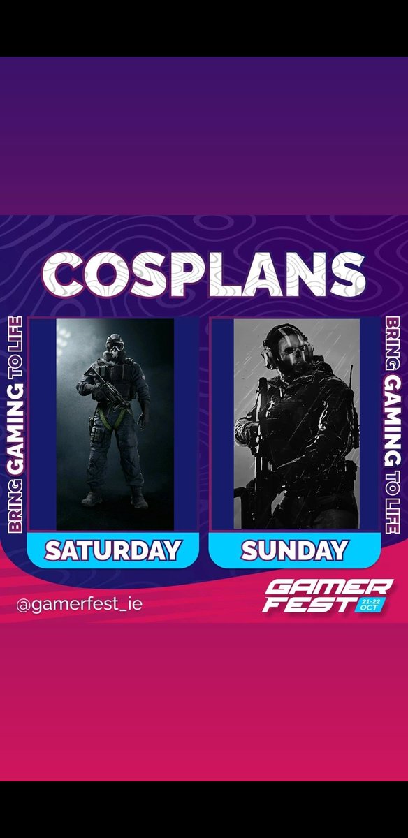 Tai_Spectre97's tweet image. Here my Cosplans for @GamerFestIE next week. Don't forget to come down and say hello when you see me.

Saturday: Mute(R6S)
Sunday: Ghost(COD)

#Gamerfest #GamerfestDublin #GamerfestDublin2023 #Gamerfest2023 #ComicCon #ComicCon2023 #ComicConIreland #ComicConIreland2023 #Cosplans