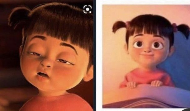 Moi dans                      quand j'arrive
le salon                    dans la chambre