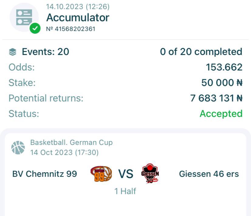 Emmanuel_Tips's tweet photo. MUST BOOM 💥 TICKET 2️⃣2️⃣🅱️ET

CODE : 564NZ

https://t.co/CgAOIIeXiD

Promo Code : EmmanuelTips 

➡️➡️➡️Get $300 Deposit Bonus on first Deposit. https://t.co/iRGPpJJaRn