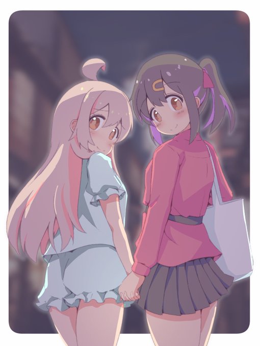 おてて繋いで風呂から帰る兄妹

#おにまいお絵かき 
#おにまい 