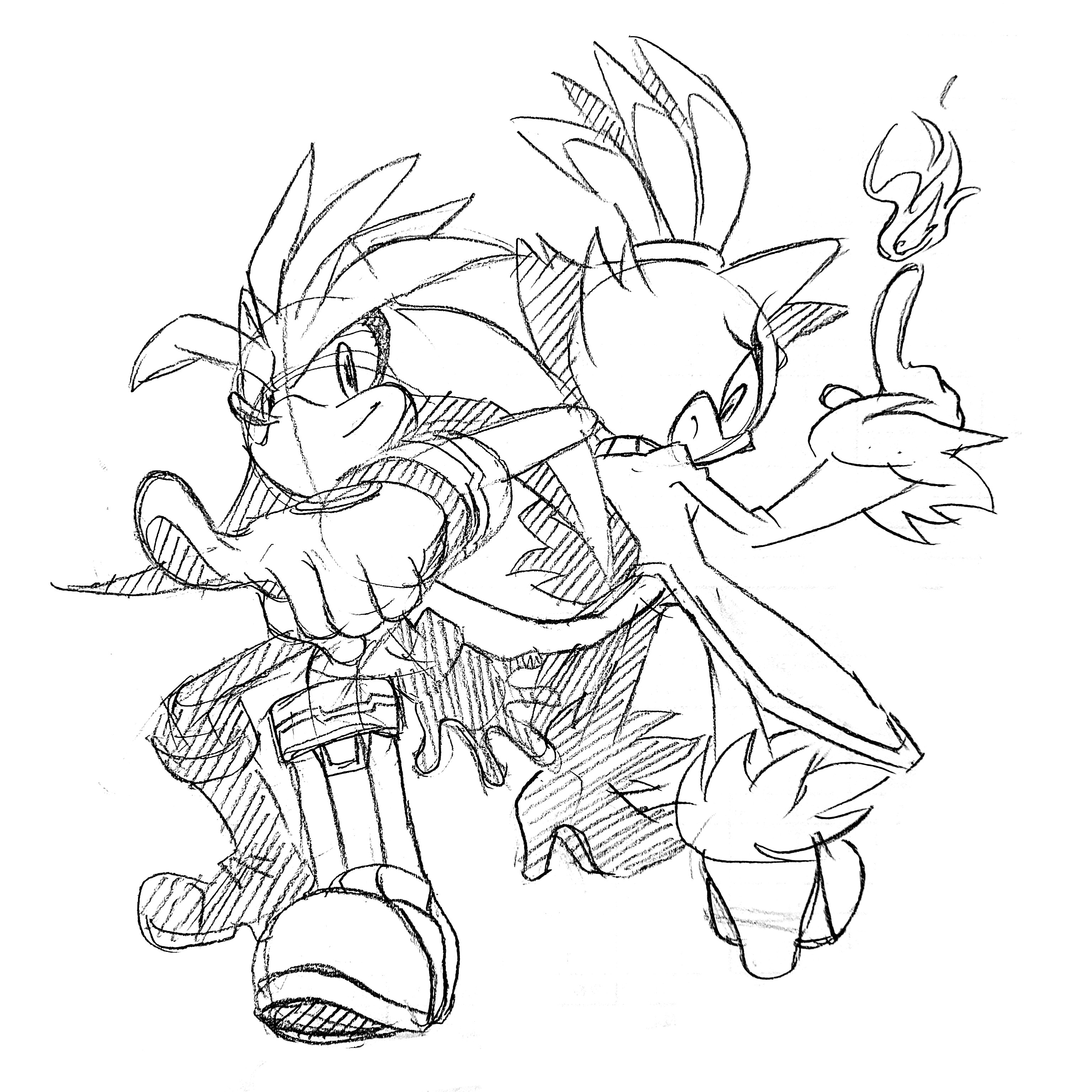 sonic the hedgehog, knuckles the echidna, super sonic, hyper sonic, and dark  sonic (sonic) drawn by sk_rokuro