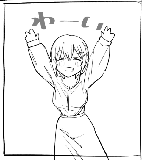 余ったコマに雑に描かれる森さん 