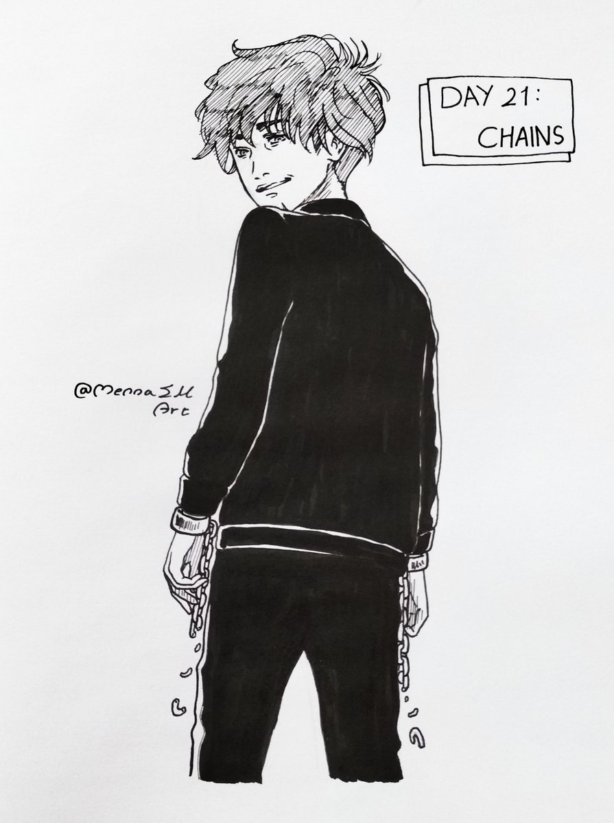 MennaIHart's tweet photo. Inktober Day 21: Chains
My OC Jacob ✨
#traditionalart #traditionalillustration #traditionalsketch #traditionalartwork #ocdesign #ocartworks #ocdrawing #OCs #originalcharacters #originalcharacter #ocart #inktober #inktoberchallenge #inktober2023day21 #chains #brokenchains #day21 https://t.co/419E2PHiVt