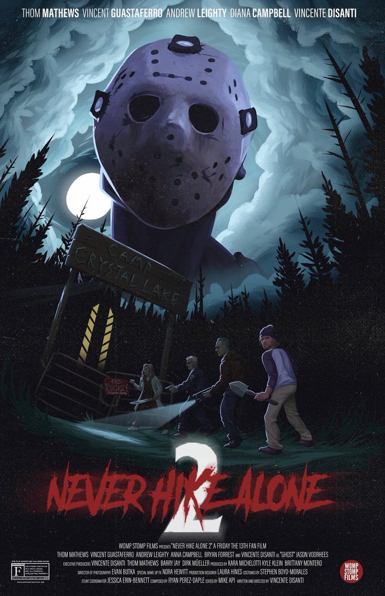 CrispinHaskins's tweet image. I’m finally watching @wompstompfilms #NeverHikeAlone2 SO MUCH FUN! @agleighty is great in it. So is #ThomMathews As a HUGE #FridayThe13th fan, all I can say is please keep ‘em coming!