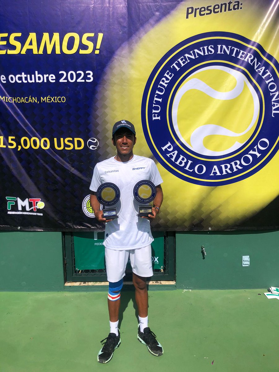 MatchTenis's tweet photo. Semana formidable 💥

@JohanR250 🇨🇴 fue campeón en dobles junto a Juan Sebastián Gómez y finalista en sencillos en el ITF M15 Morelia  🏆

🎯 Este fue su primer título profesional en la modalidad de dobles.

📊 Con este resultado alcanzará su mejor ranking ATP: 650º aprox…

#ITF https://t.co/BQ7K1aDQRB