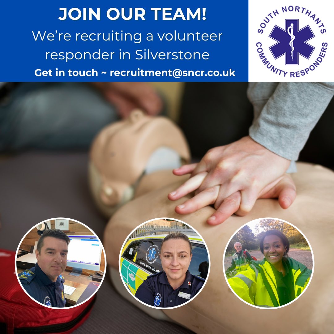We’re recruiting for a responder who lives in Silverstone. Could this be you? Do you know someone who does?

If so please get in touch with our recruitment team for a chat.

#silverstone #ruralresponder #cfr #volunteer