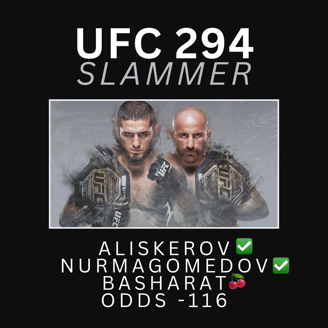 #UFC294 Betting Results 💰💰💰

4 CARDS IN A ROW 🔥🔥🔥🔥

Ikram Aliskerov ML ✅
Said Nurmagomedov ML ✅
Javid Basharat ML (NC nut shot) 🍒

#UFCPicks #UFCBets #UFC #GamblingTwitter