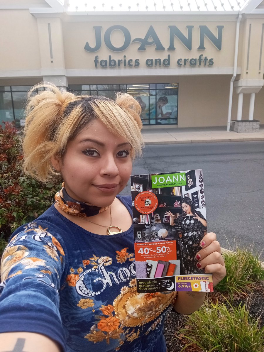 I found a copy of the #JoannFabrics flyer I was in! I thought the photo was going to be used on page 6 in a corner somewhere but it got front cover!!! I never got a cover not even on a magcloud magazine but this happened 🤯🖤 

I can't thank them enough!