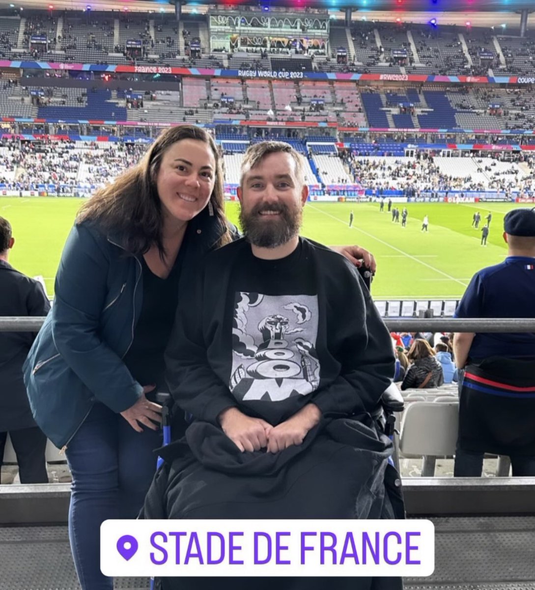 Hey rugby fam!!! If you’re at the Semi final 🇿🇦🏴󠁧󠁢󠁥󠁮󠁧󠁿 please stop by and shake Jake’s hand! Block D5, Row 30, Seat 26 #ALS @MNDoddie5 #RugbyWorldCup