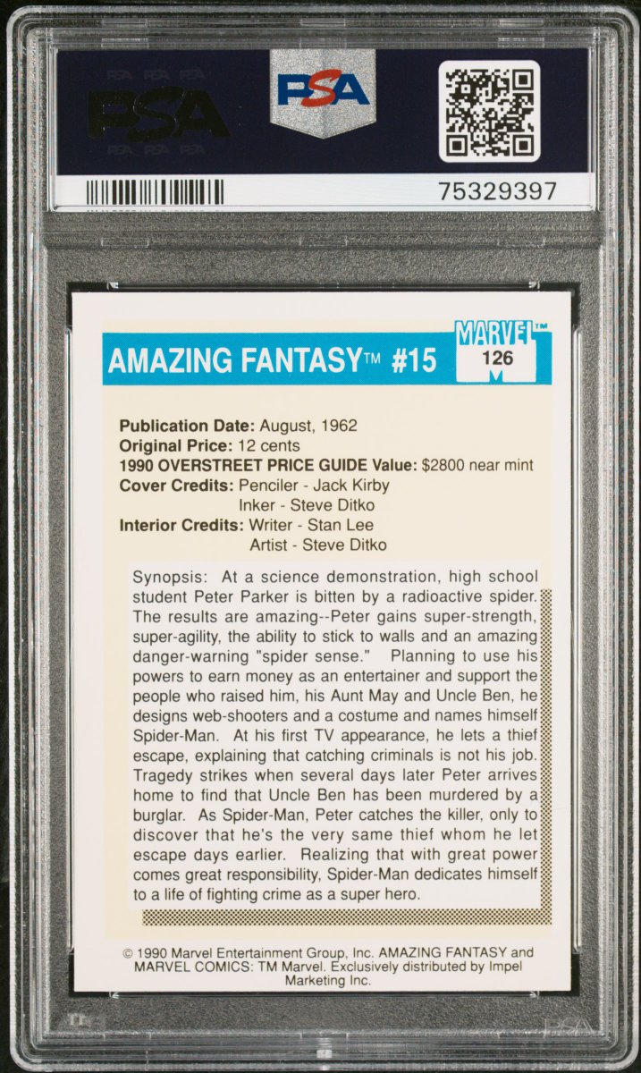 Lam Cards & Collectables π (@lamcollectables) on Twitter photo #126 of a 162 card-set from the 1990 Marvel Universe collection. Peter Parker is bitten by a radioactive spider, gaining the amazing 'Spider Sense'. Realizing that with great power comes great responsiblity, Spider-Man dedicates himself to a life of fighting crime! <a href="/CardPurchaser/">Card Purchaser</a> #126 of a 162 card-set from the 1990 Marvel Universe collection. Peter Parker is bitten by a radioactive spider, gaining the amazing 'Spider Sense'. Realizing that with great power comes great responsiblity, Spider-Man dedicates himself to a life of fighting crime! <a href="/CardPurchaser/">Card Purchaser</a>