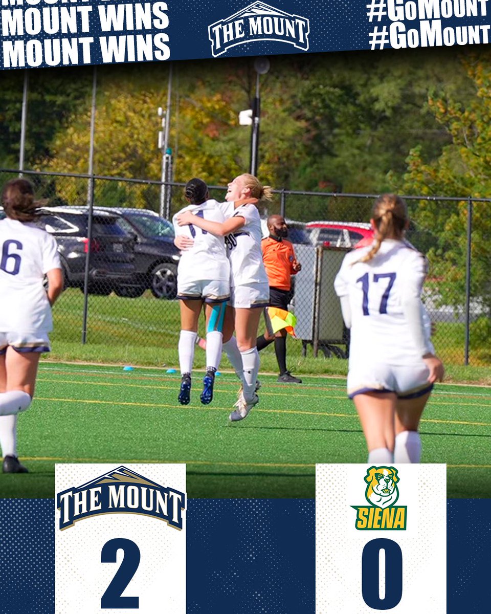 FINAL! 

Mount: 2 | Siena: 0

What an amazing game! 👏 🔥 

Next game Wednesday October 25, 2023!

⏰: 7pm     
🆚: Rider 
📍: Lawrenceville, NJ

#GoMount