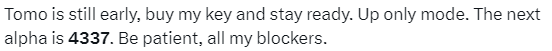 blocki_'s tweet photo. 4337，V神21年提出，23年3月在ETH主网部署

核心是让现有的EOA（MM等受限于私钥/助记词/交易签名的钱包）与智能合约账户相结合，降低现有钱包复杂的使用门槛，提高crypto的普及率。 

@tomo_social 上线使用4377协议AA钱包，是一步典型的范式转移。将AA钱包嵌入现有的web2社交应用，完全符合Web2用户的使用习惯的同时，把crypto的原生功能连接并整合到Tomo里。

从这个降低场外用户入场门槛角度看，Tomo/Ankr团队构建了一款极其亮眼的社交产品。Shot out to @chandlersyf @ryanfang95. 

https://t.co/K0VHl5Wbq9

不仅如此，Ankr系生态早期投资布局了4337的Infra，列如，AA浏览器插件钱包 Soulwallet。得益于早期对于4337基建的onboard，Tomo完美的嵌入了AA钱包。通过社交规模化的实现了区块链和应用app产品的结合。Tomo在这个领域处于龙头位置，且是绝对的龙头。

在我上一条Tomo运营的推文最后提到过，the next alpha is 4337.  在团队完整调研Ankr生态后，我们对于Tomo的上线非常兴奋，不仅仅是一款socialfi产品，是资本对于整条赛道从基建到应用的全面布局。

从 Consensys, Metamask系成员入驻Tomo，到@LineaBuild 官方支持。资本对于扩圈这件事情不遗余力。在深耕基建的多年后，资本通过Tomo这款社交产品开始，探索 4337 协议，AA钱包在应用层面的扩圈潜力。

围绕着4337，我开了@4337Mafia OG, 底部买了@erc4337 等潜力vote，以及围绕着 Polychain，Ankr等潜在资方的生态版图vote。 大部分目前都有5-10X的涨幅。 

Welcome to my room. The next alpha is ... 👁️