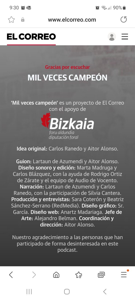 Gracias a Aitor por la oportunidad y por la confianza, a Lartaun por aceptar el reto y compartir su conocimiento y a tod@s los que han hecho posible que aquellas inocentes diapos se hayan convertido en esta maravilla.
Y a la Diputación Foral de <a href="/Bizkaia/">Bizkaiko Foru Aldundia/Diputación Foral de Bizkaia</a> por apoyarlo.