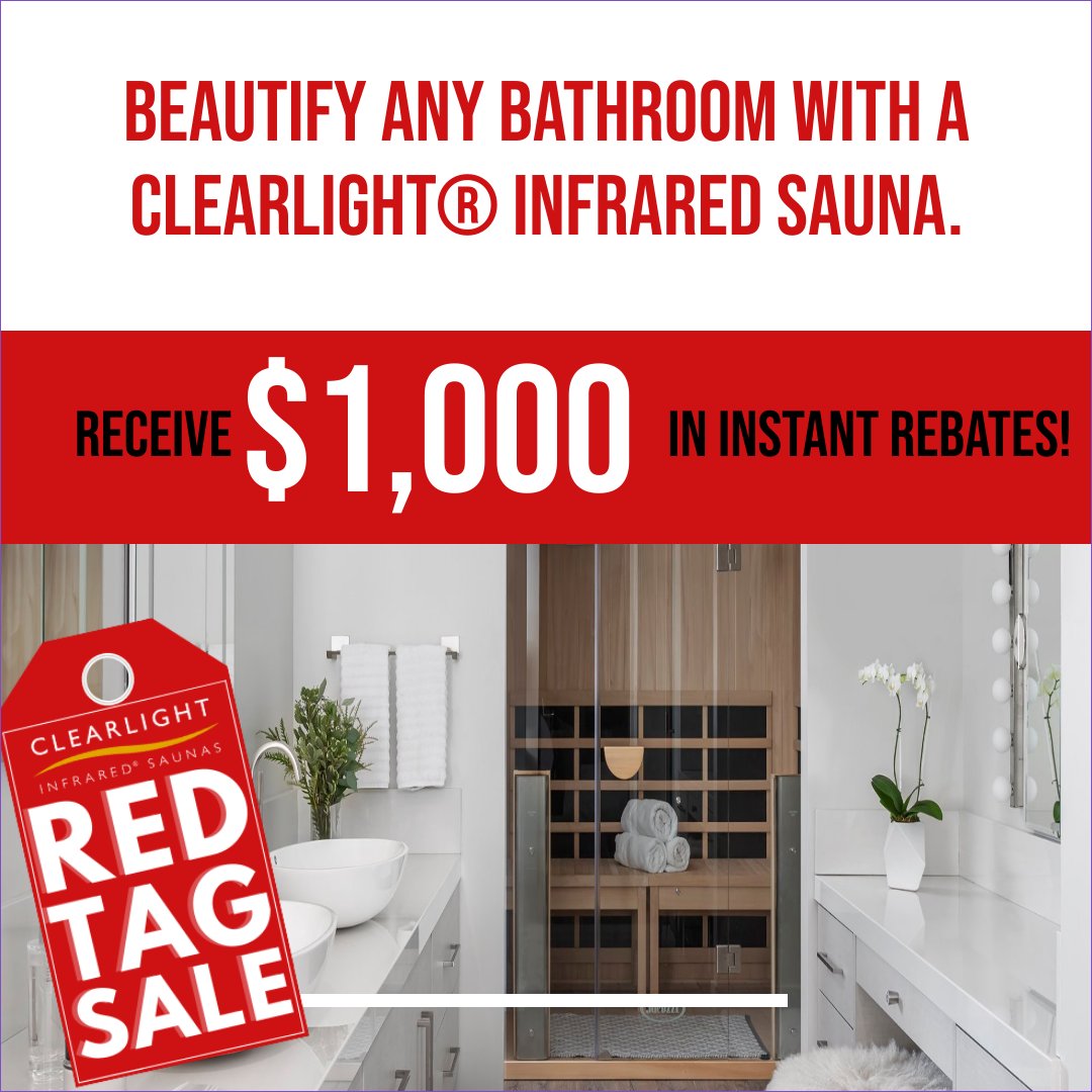 "Save $1,000 on all sauna models! Red Tag Sale time! 
Now is the perfect time to bring home the benefits of a sauna."

bit.ly/43hipMm