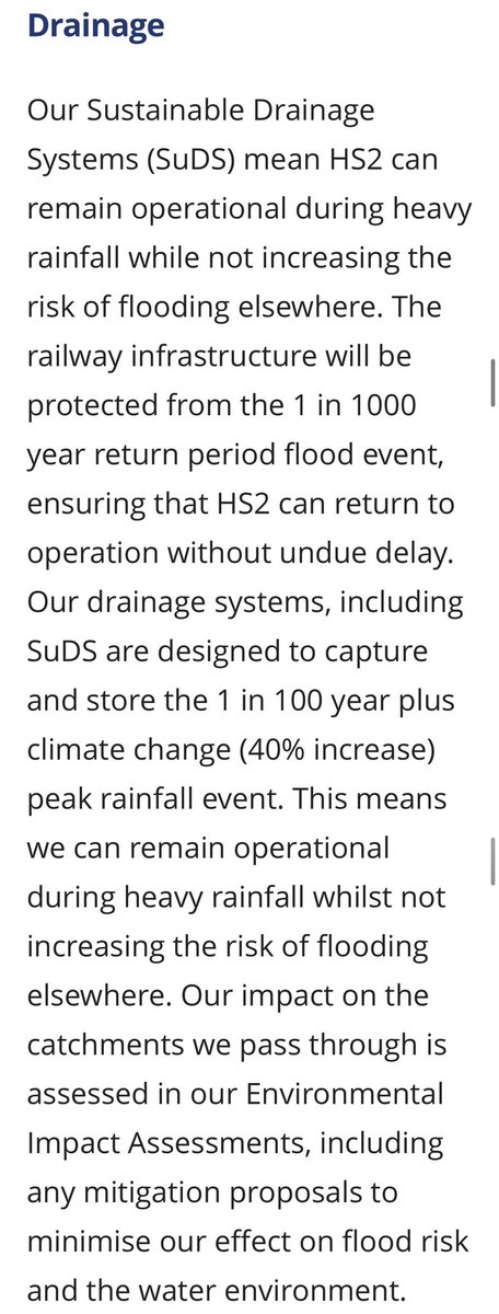 Just a reminder that HS2 was designed to handle 1 in 1000 year rainfall and 1 in 100 year flooding.