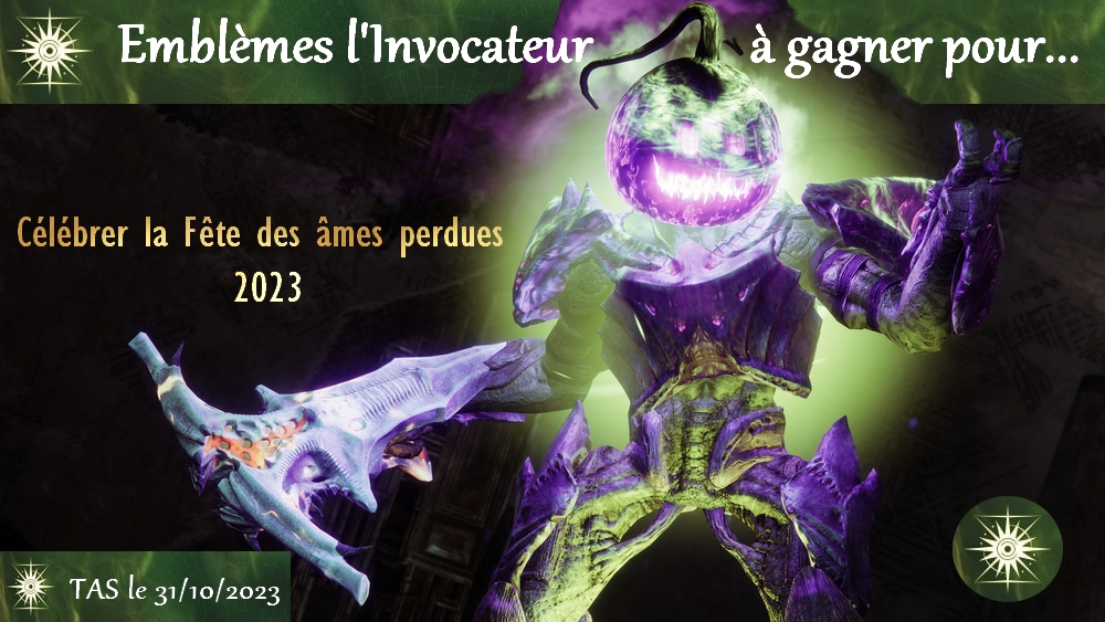 Bonsoir X-tter !

Avant d'aller jouer à #Destiny2  j'avais promis une surprise...

🎁 J'ai des emblèmes "L'Invocateur" à vous offrir avec ce petit concours :

Pour participer c'est easy :  RT 🔄+ Follow 🏃+ Like   ❤️

TAS  le  31/10 au soir. Bonne chance et bonne soirée à vous 😘