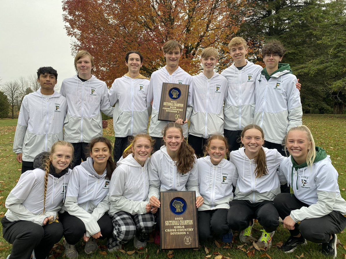 Preble Hornets Girls and Boys CC teams complete a sweep of the WIAA sectionals 🐝 #PreblePride