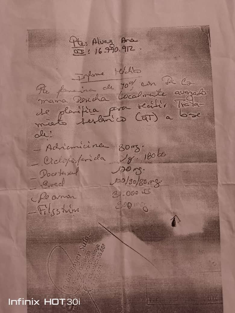 LuisReyes_30's tweet photo. Ella necesita insumos médicos y algunos medicamentos como eritoproyectina, filgastrim, ciclofosfamida, doxetacel, y los que salen en los recipes. Apoyemos difundiendo su caso. 🙏
@MamaLisVzla @LuisOlavarrieta @AlexaGomezDos 
Plaza Venezuela
#Lluvias
María Corina
#Kimberly https://t.co/clcWk6y7lv