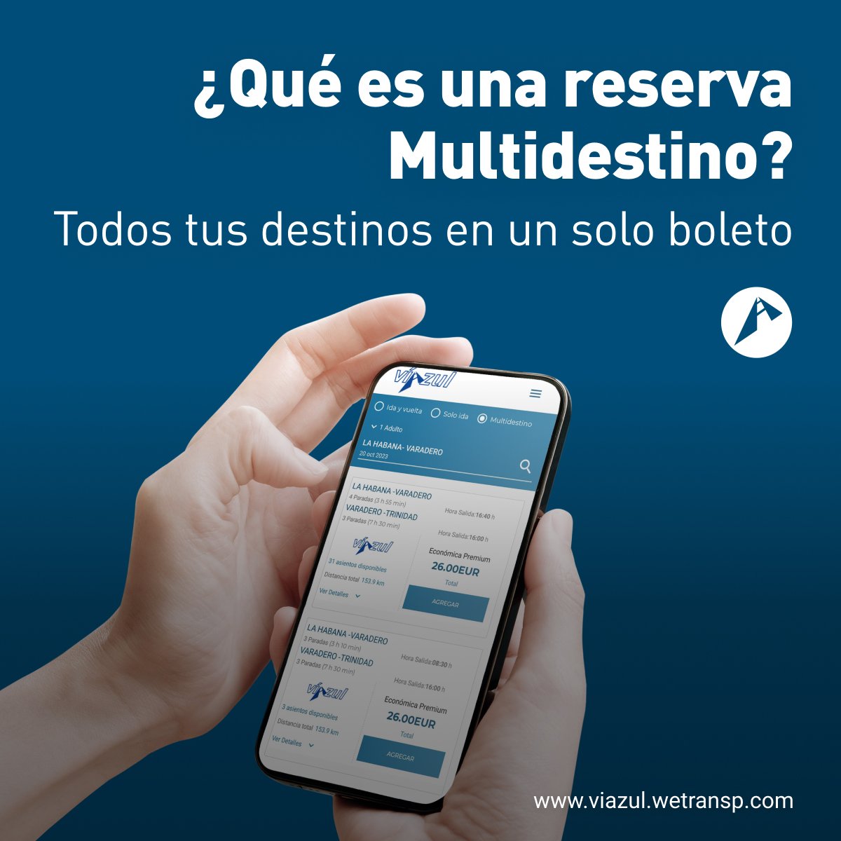 ViazulCuba's tweet photo. ¿Sabías que con #Viazul puedes hacer reservas #Multidestino?
Un solo boleto para todos tus destinos.
Descubre todas las facilidades que te ofrecemos y #ReservaOnline desde 👉 https://t.co/BAvrvyNFbG 👈 https://t.co/7QiegymuzO