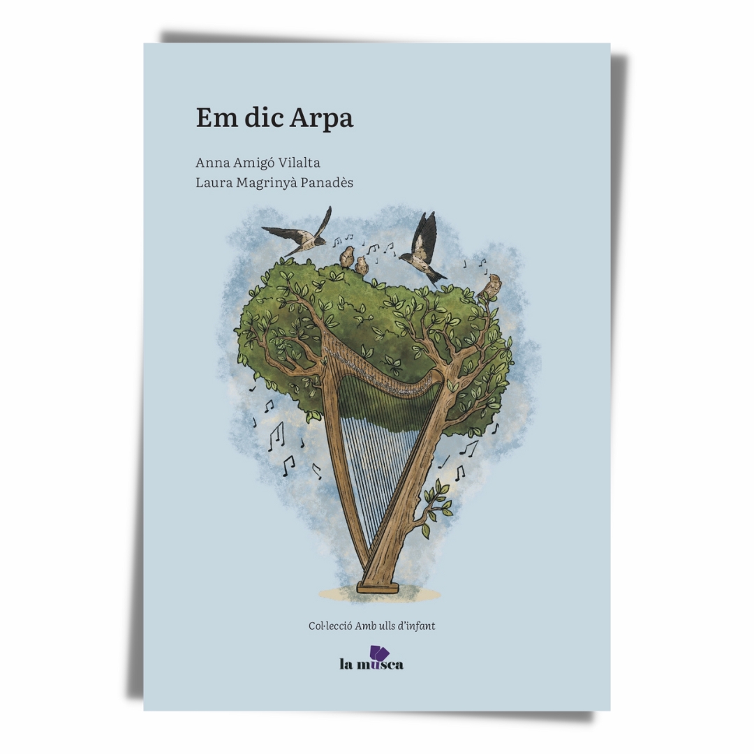 LaMuscaCat's tweet photo. Avui és el Dia Internacional de l'Arpa. Us presentem un llibre per donar a conèixer aquest instrument als més petits, escrit per Anna Amigó i il·lustrat per Laura Magrinyà. Des del cor 🩷 #Arpa  #HarpDay #Musica #Mestres #Formigaandcigale https://t.co/fQIUiiGVhA
