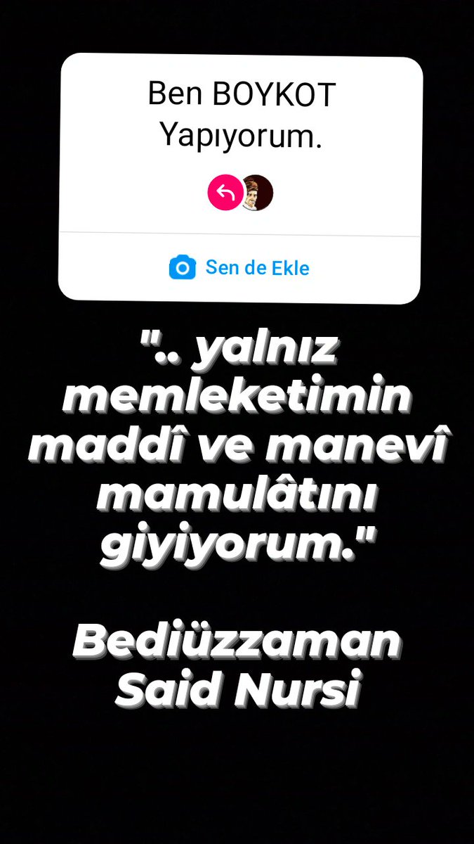 Ben BOYKOT yapıyorum..