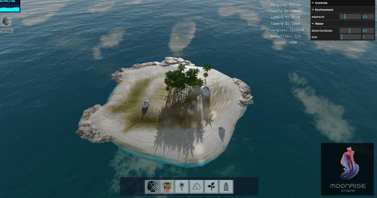 AmazingIslands's tweet photo. Amazing Screenshot from testing our 3D Engine 
in the browser. Made with our Moonrise Engine.

#Blender3d #3d #creativecoding #web3📷 #threejs #nodejs #javascript #typescriptNew  @AmazingIslands #moonrise @M00NR1SE #webGL #webGPU #metaverse #GPT4 @threejs https://t.co/tANOknWeG2