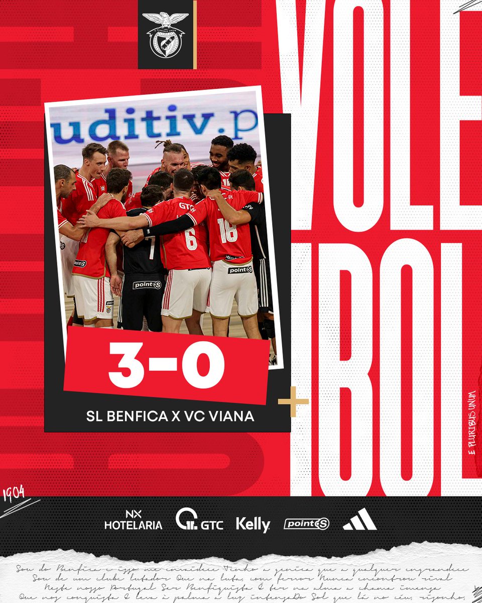 modalidadesslb's tweet photo. 💪 O #VóleiBenfica vence e segue 𝐈𝐍𝐕𝐈𝐂𝐓𝐎 nesta Liga Una Seguros!

🏐 25-16 | 25-14 | 25-17

#NXHotelaria #GTC #KellyPortugal #PointS @adidas https://t.co/g6IyxqCBxJ