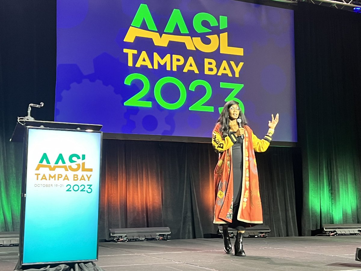 Go2TheLibrary's tweet image. #AASL23 conference guest speaker Nic Stone was amazing! Love hearing her speak, so real. 
And her jacket is phenomenal!