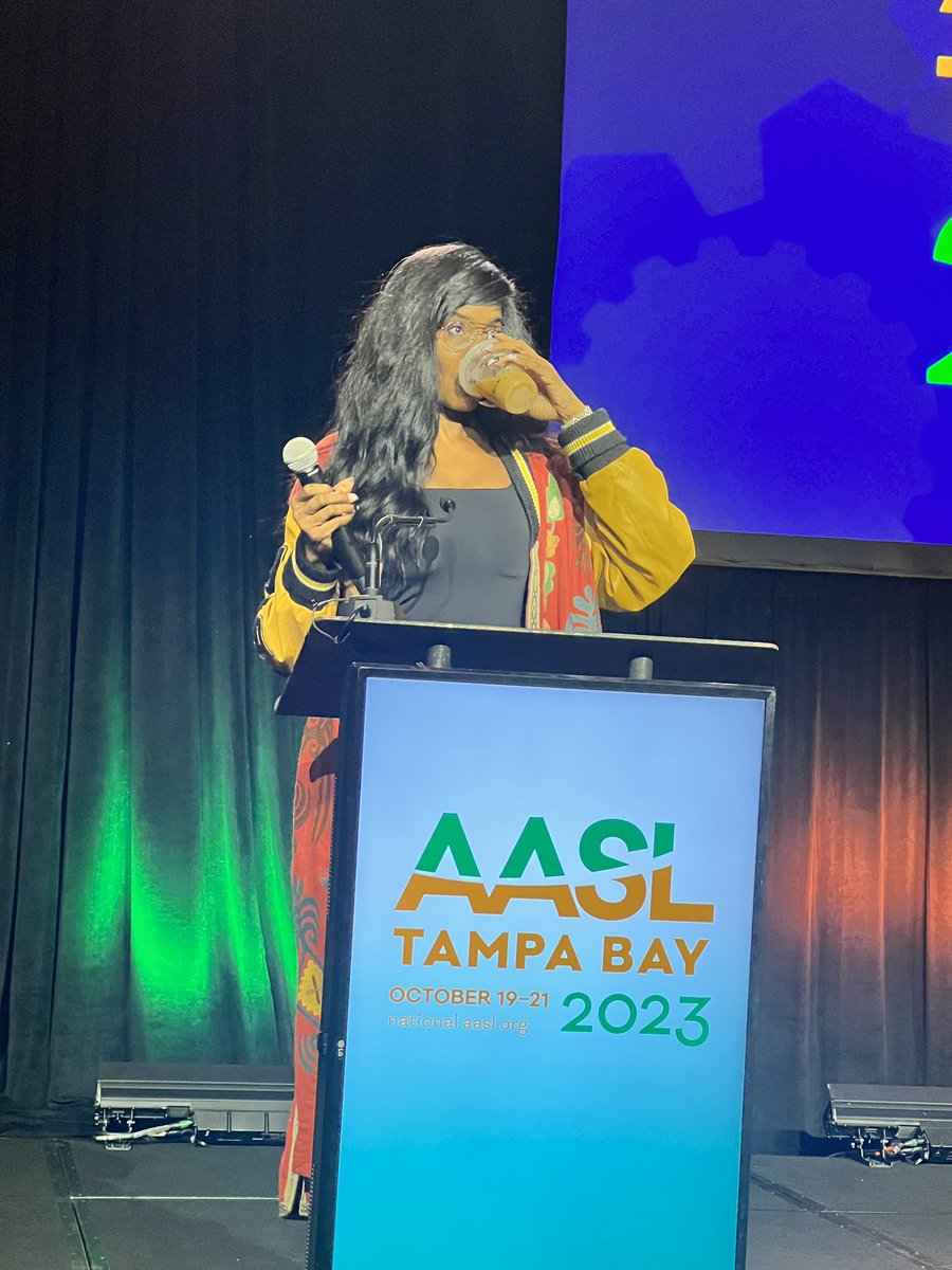 Go2TheLibrary's tweet image. #AASL23 conference guest speaker Nic Stone was amazing! Love hearing her speak, so real. 
And her jacket is phenomenal!