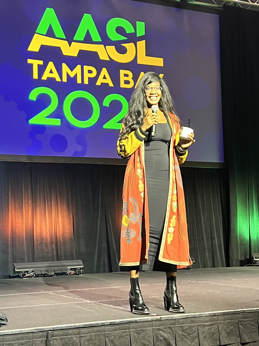Go2TheLibrary's tweet image. #AASL23 conference guest speaker Nic Stone was amazing! Love hearing her speak, so real. 
And her jacket is phenomenal!