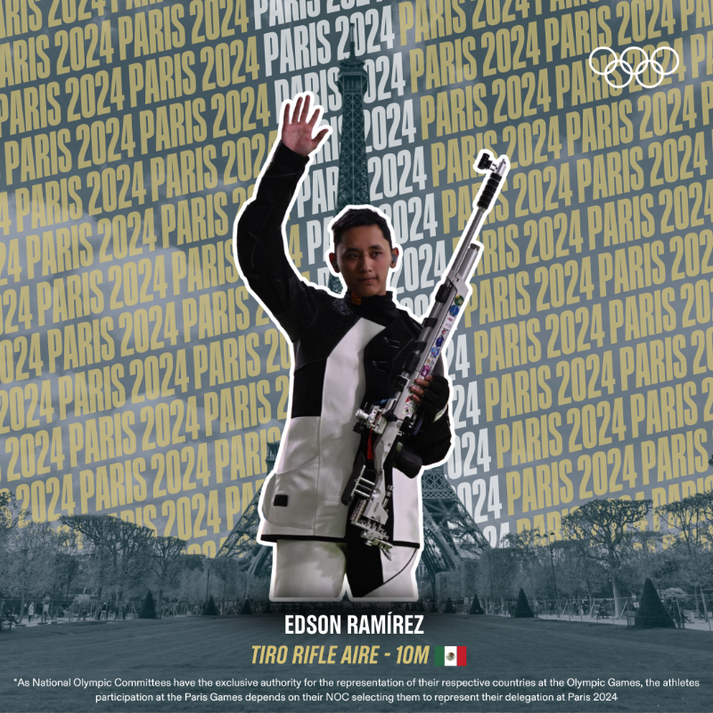 juegosolimpicos's tweet photo. ¡ORO Y BOLETO A #PARIS2024! 🇲🇽🎟️

Edson Ramírez consiguió el oro en la final de rifle de aire a 10 metros de #Santiago2023 y una cuota olímpica para @COM_Mexico en #París2024.🥇

¡Nos vemos en los próximos Juegos Olímpicos Edson! 🙌

#RoadToParis2024 | @PanamSports @santiago2023