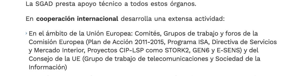Vale que no cambie demasiado, pero la #SGAD podría actualizar un poco su página... que estamos en 2023 y sigue como  participante del Plan de Acción 2011-2015 entre otras