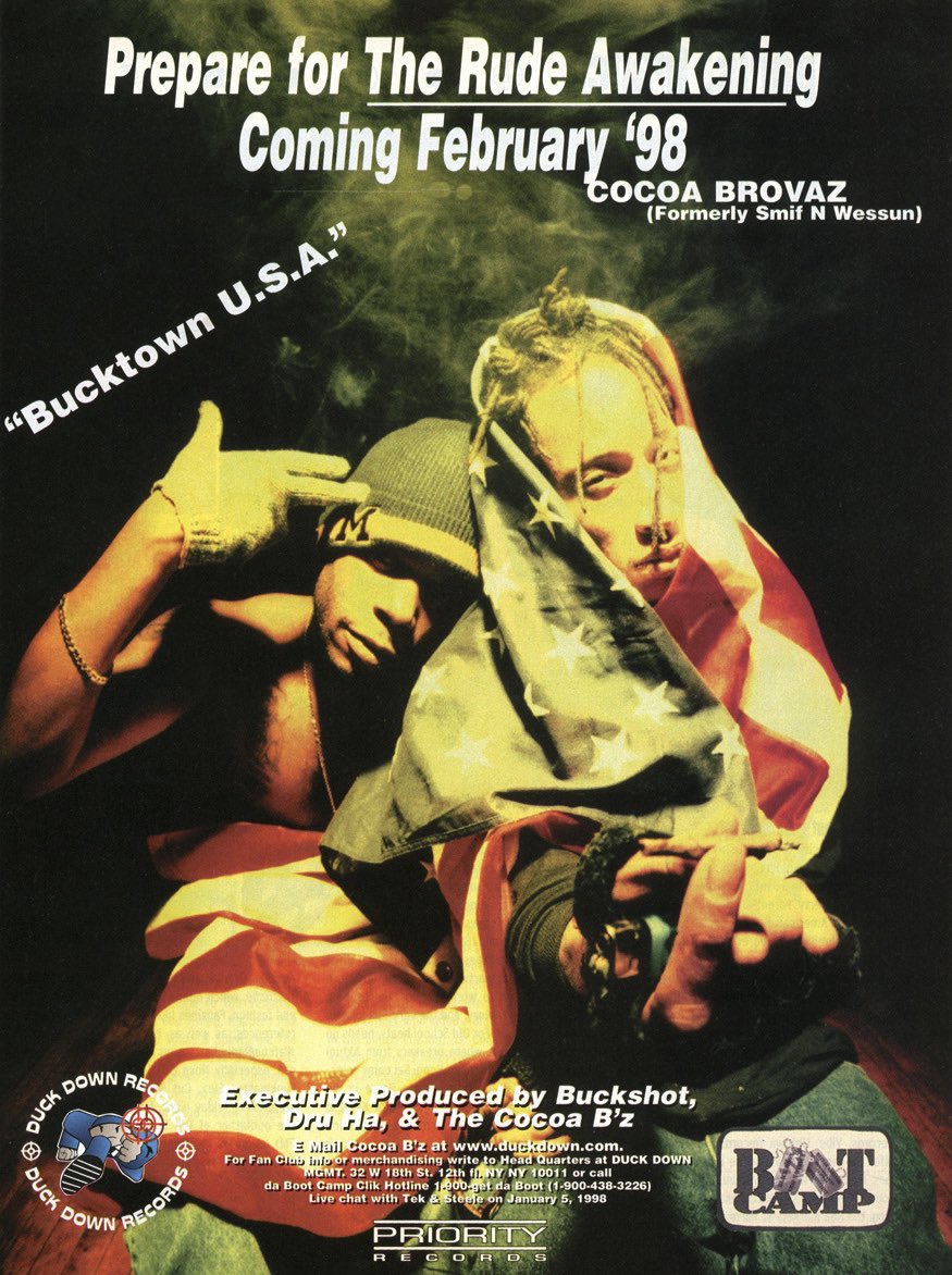 hiphopgods's tweet photo. Cocoa Brovaz - The Rude Awakening
#bucktown #usa #bootcamp #buckshot #druha #cocoabz #duckdown #priority #records #tek #generalsteele #smifnwessun #hiphopgods https://t.co/zsJUCxxSga