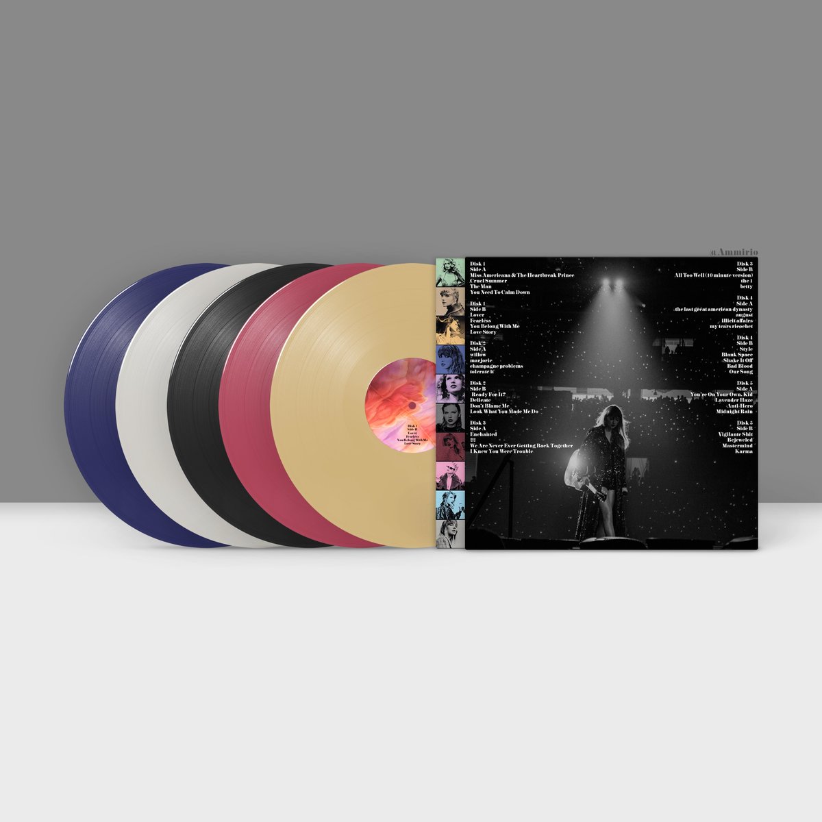 Hey guys I’m back with a new edit.
I wanted to see what the #TSTheErasTourFilm vinyl record would look like so I made it! The vinyls have an album colour on each side in order of release and it has the whole set list with the film’s surprise songs.
Pls like/rt if you like it🫶🏼