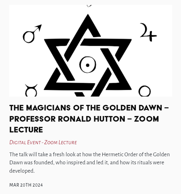 TheLastTuesdayS's tweet photo. Tonight's Lecture - The Magicians of the Golden Dawn - Professor Ronald Hutton - Zoom Lecture
#Magicians #GoldenDawn #RonaldHutton @TheLastTuesdayS
https://t.co/oWaubWl31i https://t.co/EoizLwCIA2