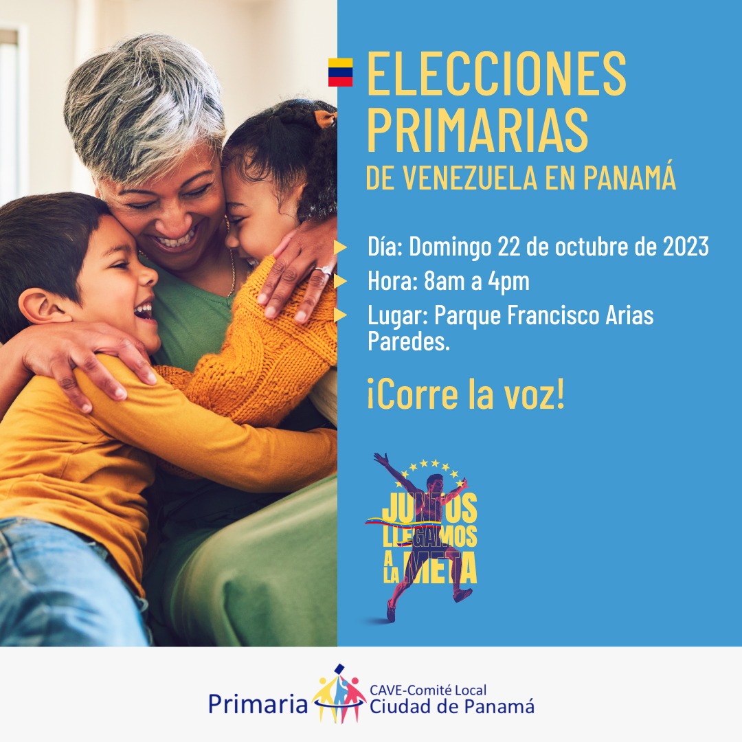 Mañana 22 de octubre. Elecciones primarias de Venezuela en Panamá.

Desde las 8:00 am, parque Francisco Arias Paredes.

#ElVenezolanoPanamá