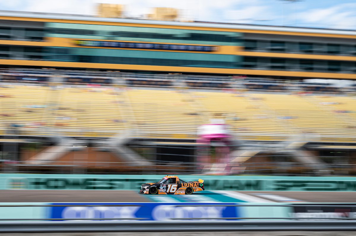 TylerAnkrum's tweet photo. A promising run cut short due to issues under the hood during the #BaptistHealth200 at @HomesteadMiami.
The 16 team will be credited with a 26th-place finish.
#NASCAR #NCTS #LIUNA #YourUnionWorkforceSolution #TeamToyota #HRE #BaptistHealth200 https://t.co/emOyeavNEt