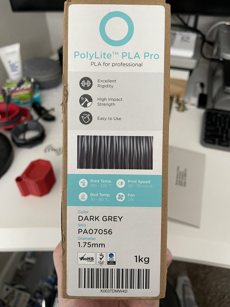 SuperheroSmith's tweet photo. I just received @Polymaker_3D’s #PLAPro in Dark Grey, and it is beautiful! 

First prints are coming. Stay tuned. https://t.co/MWYgXNqfN3