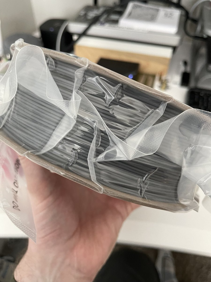 SuperheroSmith's tweet photo. I just received @Polymaker_3D’s #PLAPro in Dark Grey, and it is beautiful! 

First prints are coming. Stay tuned. https://t.co/MWYgXNqfN3