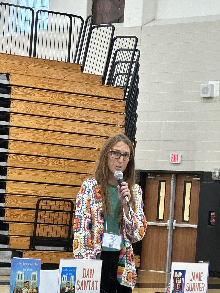 LibraryWildcats's tweet photo. I loved ๐ฅฐ the Itโs Not Our First Rodeo panel @tweensread Each of the authors @jewell_p_rhodes @gordonkorman @dsantat @JamieSumner fascinated us with their writing processes! #pisdreads #wildcatlibrary #tweensread2023 #middlegradefiction #middlegradeauthors #schoollibraries https://t.co/bHB1IVY8EM